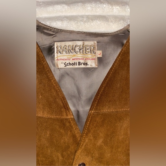 VTG Schott Leather Gilet Women’s Size Large 70s Suede Vest Rancher Brown… - Picture 4 of 11
